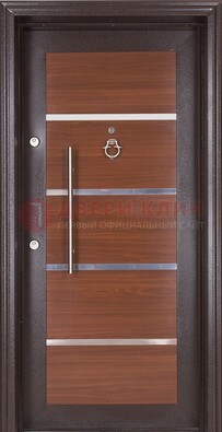 Коричневая входная дверь c МДФ панелью ЧД-27 в частный дом в Нижнем Новгороде