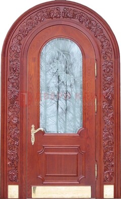 Толстая металлическая арочная дверь со стеклом ДА-20 в Санкт-Петербурге