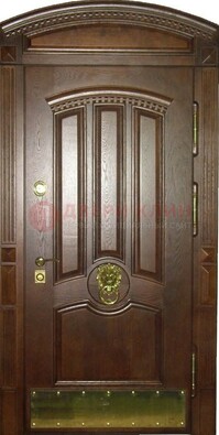 Хорошая стальная арочная дверь с декоративным элементом ДА-23 в Нижнем Новгороде