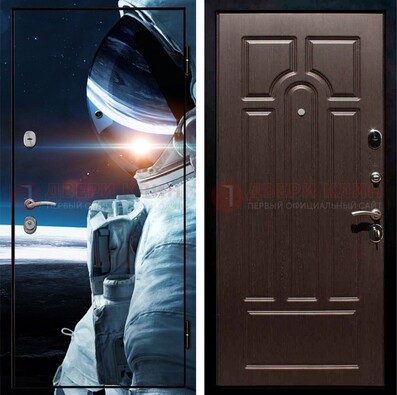 Синяя стальная дверь с фотопечатью ДФ-4 в Нижнем Новгороде