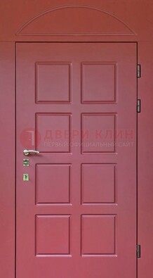 Красная стальная дверь с верхней фрамугой ДФГ-13 в Нижнем Новгороде