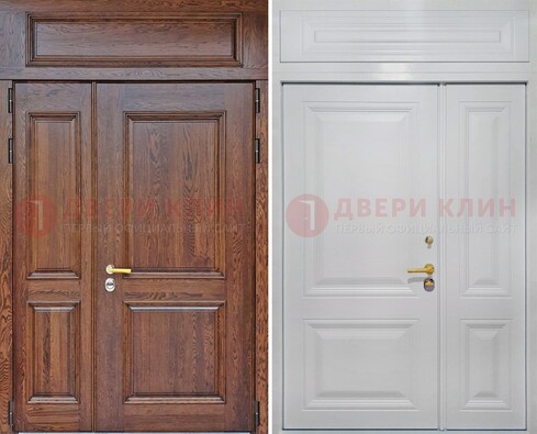 Полуторная стальная дверь с верхней фрамугой ДФГ-14 в Нижнем Новгороде
