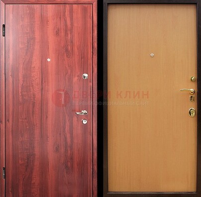Красная железная дверь с ламинатом ДЛ-3 в Нижнем Новгороде