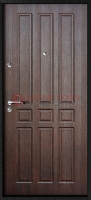 Темная железная дверь с МДФ ДМ-141 в панельный дом в Нижнем Новгороде