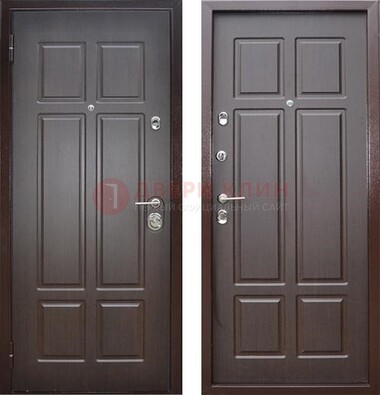 Темная металлическая дверь с МДФ ДМ-152 