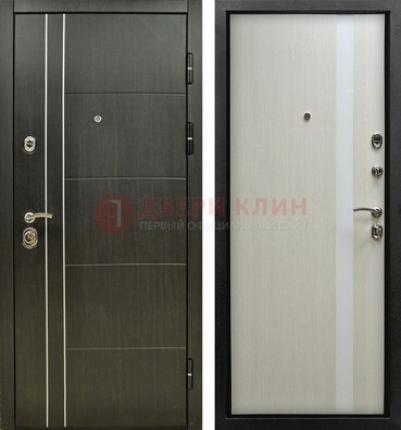 Морозостойкая темная металлическая дверь с МДФ ДМ-164 в Нижнем Новгороде