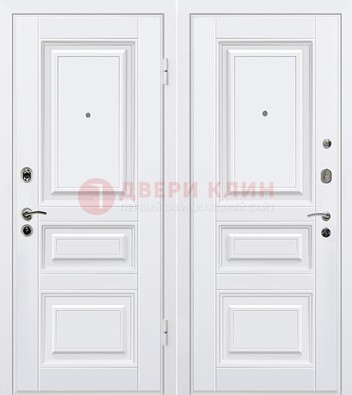 Белая металлическая дверь с МДФ ДМ-179 в Нижнем Новгороде
