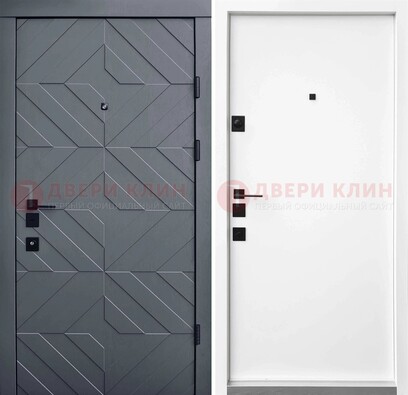 Темная уличная дверь с филенчатой МДФ внутри ДМ-205 в Нижнем Новгороде