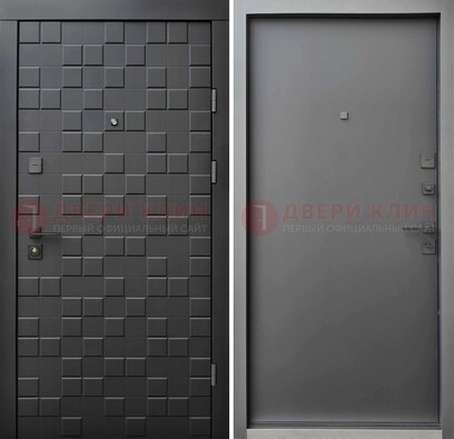 Темная стальная филенчатая дверь с МДФ ДМ-221 в Нижнем Новгороде