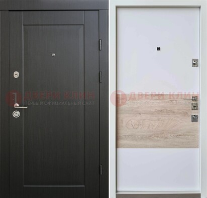 Черная металлическая дверь с белой МДФ внутри ДМ-230 в Нижнем Новгороде