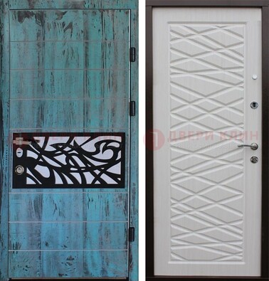 Светлая железная дверь c МДФ Миланский орех ДМ-250 в Нижнем Новгороде