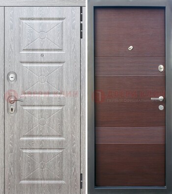 Филенчатая входная дверь c МДФ Беленый дуб ДМ-252 в Нижнем Новгороде