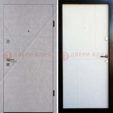 Входная светлая дверь c МДФ Беленый дуб ДМ-259 в Нижнем Новгороде
