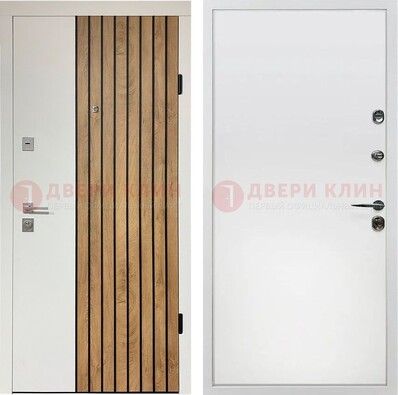 Железная филенчатая дверь Темный орех с МДФ панелями ДМ-278 в Раменском