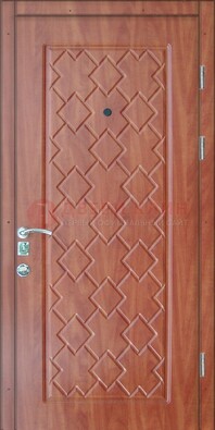 Коричневая металлическая дверь с МДФ-28 в Нижнем Новгороде