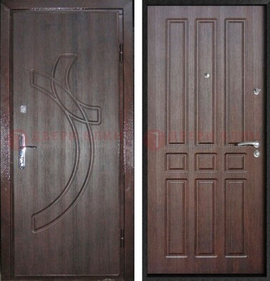 Коричневая железная дверь с МДФ и узором ДМ-345 в Нижнем Новгороде
