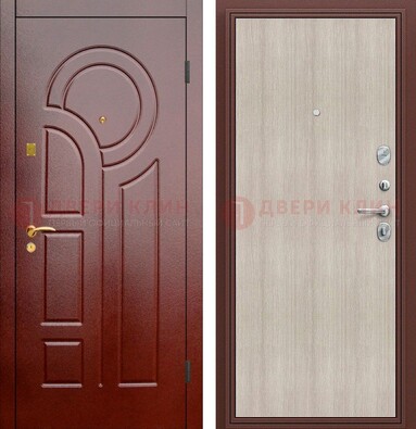 Красная металлическая дверь с МДФ панелями ДМ-368 в Нижнем Новгороде