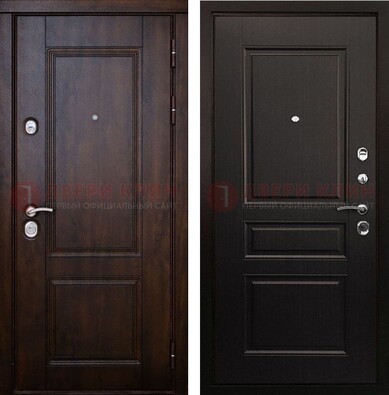 Классическая железная дверь с темными МДФ панелями ДМ-390 в Старой Купавне