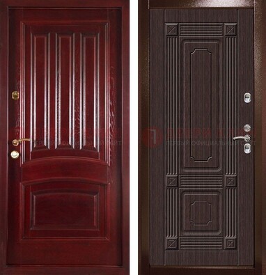 Красная стальная дверь с филенчатой МДФ ДМ-398 в Нижнем Новгороде