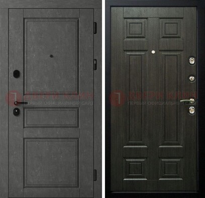 Серая стальная дверь с классическими МДФ ДМ-456 в Выборге