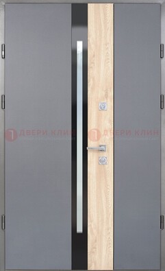 Полуторная металлическая дверь с МДФ ДМ-503 в Нижнем Новгороде