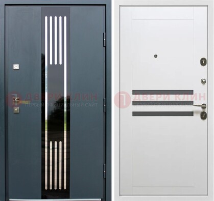 Темная квартирная дверь с разными МДФ ДМ-504 в Нижнем Новгороде