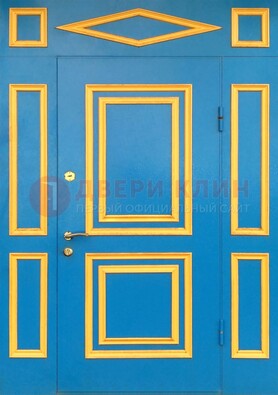 Синяя входная дверь для улицы с МДФ ДМ-541 в Нижнем Новгороде