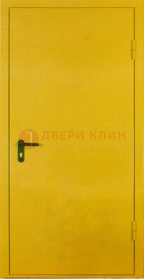 Желтая железная дверь с нитроэмалью ДН-5 в Талдоме