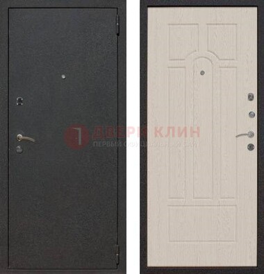Серая входная дверь с порошковым покрытием МДФ внутри ДП-129 в Казани