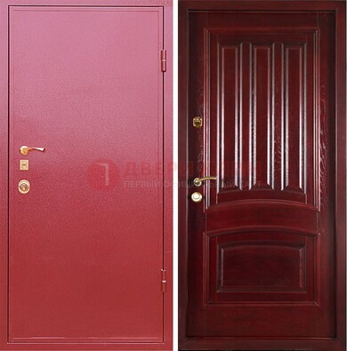 Красная металлическая дверь с порошковым напылением ДП-165 в Нижнем Новгороде