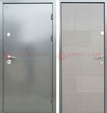 Металлическая серая дверь с порошковым покрытием и серым МДФ внутри ДП-250 в Нижнем Новгороде