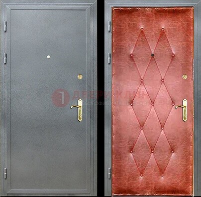 Серая стальная дверь с порошковым покрытием ДП-25 в Талдоме