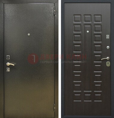 Темно-серая железная дверь с порошковым покрытием и МДФ Венге ДП-287 в Нижнем Новгороде