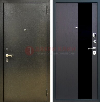Входная темная дверь с порошковым покрытием и МДФ со стеклом ДП-294 в Нижнем Новгороде