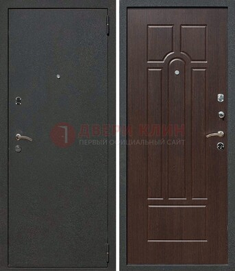 Черная металлическая дверь с порошковым окрасом ДП-47 в Нижнем Новгороде