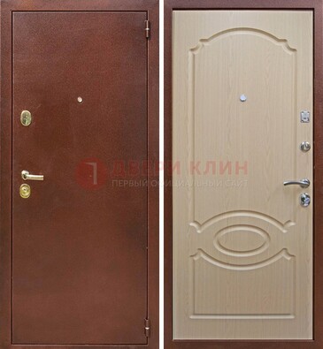 Коричневая металлическая дверь с порошковым окрасом ДП-76 в Нижнем Новгороде