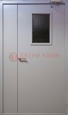 Белая железная подъездная дверь ДПД-4 в Иваново