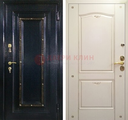 Парадная дверь с золотистым декором ДПР-3 в квартиру в Нижнем Новгороде