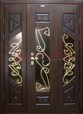 Парадная дверь со стеклом и ковкой ДПР-1 в каркасный дом в Нижнем Новгороде