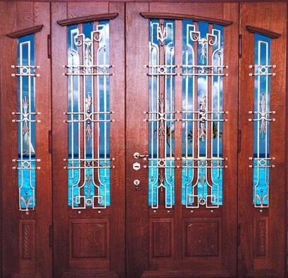 Парадная дверь со вставками из стекла ДПР-55 с шумоизоляцией в Нижнем Новгороде