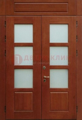 Металлическая парадная дверь со стеклом ДПР-69 для загородного дома в Нижнем Новгороде