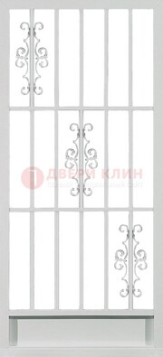 Белая железная решетчатая дверь ДР-9 в Нижнем Новгороде
