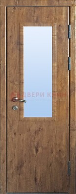 Стальная дверь с МДФ и стеклом для частного дома ДС-49 в Нижнем Новгороде