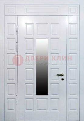 Белая входная дверь с МДФ панелью и стеклом ДС-56 в Нижнем Новгороде