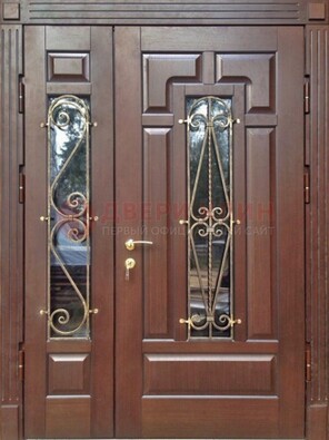 Стальная распашная дверь Винорит стекло и ковка ДСК-274 в Нижнем Новгороде