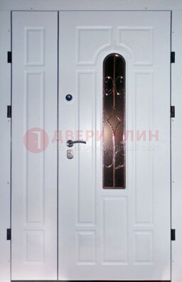 Входная дверь Винорит со стеклом в белом цвете ДСК-277 в Нижнем Новгороде