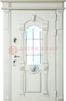Герметичная входная дверь со стеклом и ковкой с украшением ДСК-64 в Нижнем Новгороде