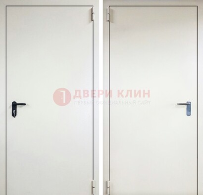 Белая железная техническая дверь ДТ-16 в Коломне