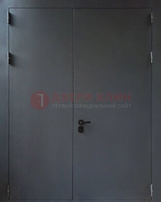 Черная распашная тамбурная дверь Порошок ДТМ-46 в Нижнем Новгороде