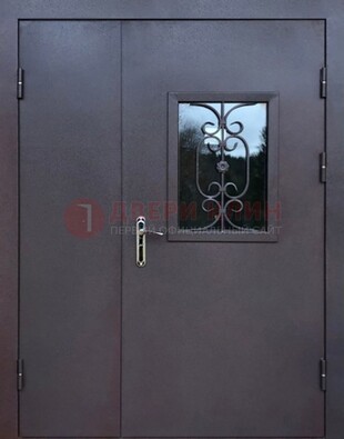 Тамбурная дверь Порошок со стеклом и ковкой ДТМ-48 в Нижнем Новгороде